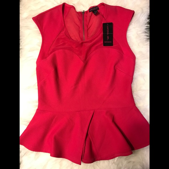 🛑 MATERIAL GIRL PEPLUM MESH TOP - Picture 2 of 8